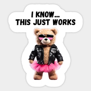 Badass Fashion Teddy Bear Sticker